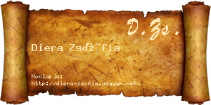 Diera Zsófia névjegykártya